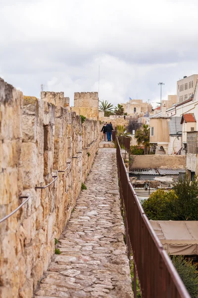Excursie op de muren van de oude stad, Jeruzalem — Stockfoto