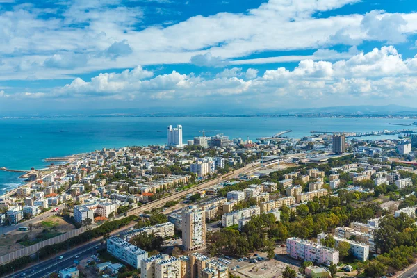 Letecký pohled na město haifa — Stock fotografie