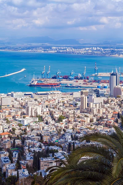 Letecký pohled na město haifa — Stock fotografie