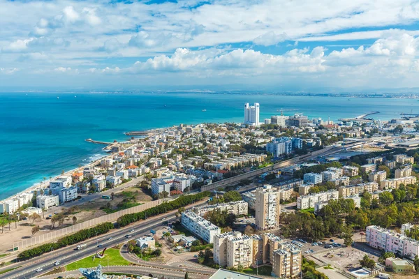 Letecký pohled na město haifa — Stock fotografie