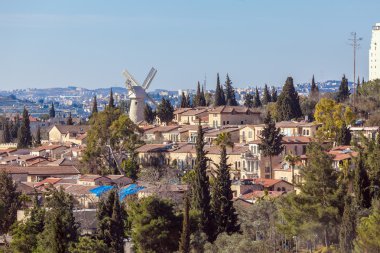 Ünlü yel değirmeni, Jerusalem görünümünü