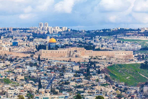 Jerusalems gamla stad och Tempelberget — Stockfoto