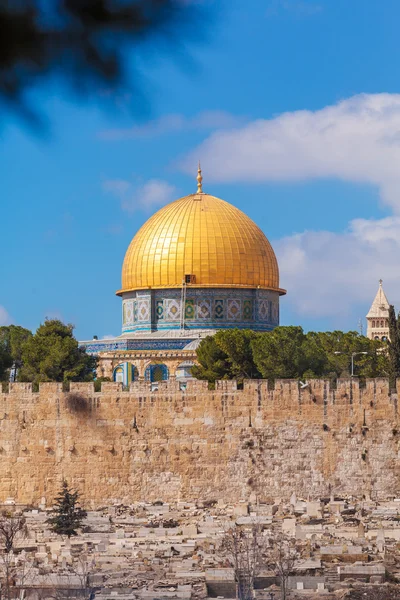 Felsenkuppel auf Tempelberg der Altstadt, jerusalem — Stockfoto