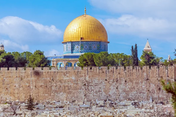 Felsenkuppel auf Tempelberg der Altstadt, jerusalem — Stockfoto