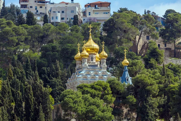 Mary Magdalene Convent zeytin Dağı, Jerusalem üzerinde — Stok fotoğraf