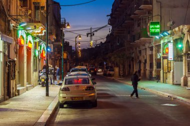 Jerusalem, İsrail - 21 Şubat 2013: Gençler o bir grup