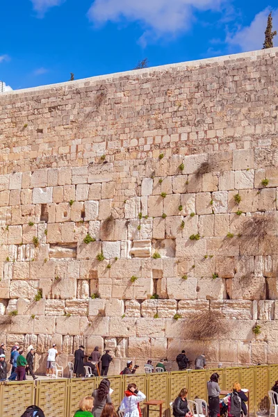 Jerusalem, israel - 17. Februar 2013: Menschen beten in der Nähe des Westens — Stockfoto