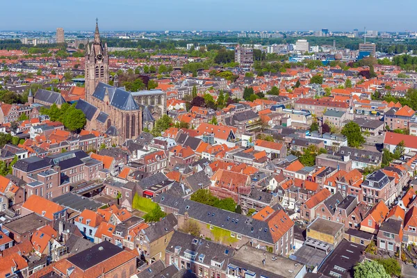 Vista dos telhados das casas de Delft, Países Baixos — Fotografia de Stock