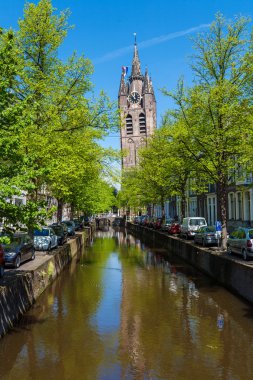 Bina eski kilisenin (Oude Kek) Delft, Hollanda