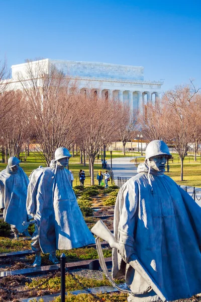 Washington Dc, Stany Zjednoczone Ameryki - 27 stycznia 2006: Memor weteranów wojny w Korei — Zdjęcie stockowe