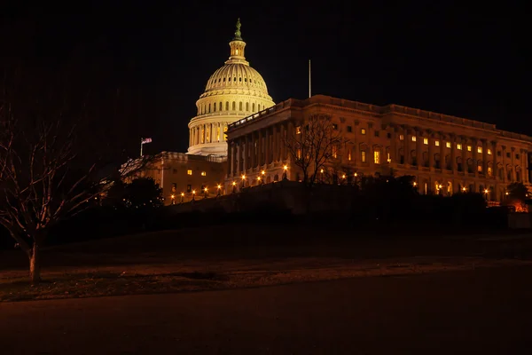 Capitol stavba v noci, washington dc, usa — Stock fotografie