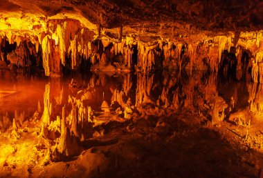 Stalactites and stalagmites of  Luray cave, Virginia, USA clipart