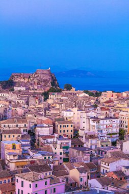Aerial view from New fortress at evening, Corfu clipart