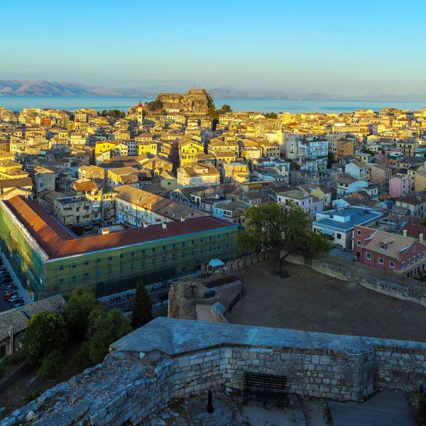 Luchtfoto op Corfu stad — Stockfoto