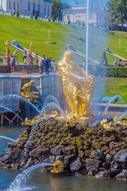 Saint Petersburg, Rusya Federasyonu - 27 Temmuz 2014: Turist yanında yürümek 