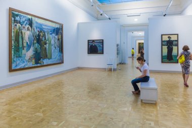 Saint Petersburg, Rusya - 26 Temmuz 2014: Inter ziyaretçilere