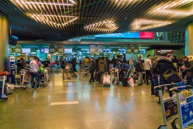 Moskova, Rusya - 25 Aralık 2016: Yolcu standında fro
