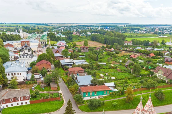 Główna ulica miasta Suzdal Aerial View, Rosja — Zdjęcie stockowe