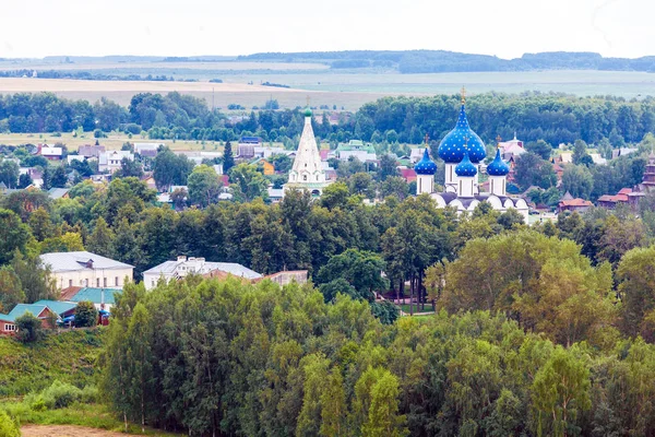 Main Street Suzdal şehir havadan görünümü, Rusya'nın — Stok fotoğraf