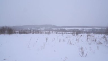 Yoğun kar yağışı ve bir beyaz alan kar fırtınasında kış arka plan