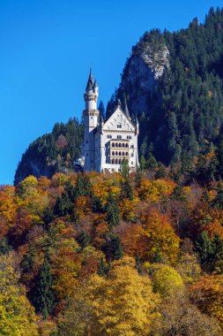 Bavyera, Almanya - 15 Ekim 2017: Neuschwanstein Şatosu ve 
