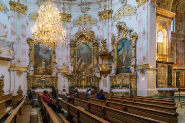 Obberamergau, Almanya - 15 Ekim 2017: İç Ettal Abbe