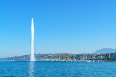Jet d'Eau veya su jet çeşme, Geneva kentin simgelerinden, Swit