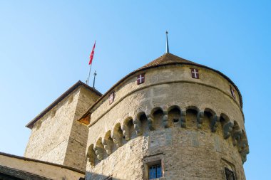Alp Dağları, Montreux, Switz Cenevre Gölü üzerinde Chillon Castle