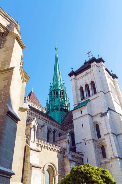 Catedral de San Pedro, iglesia adoptiva de Juan Calvino, Ge — Foto de Stock