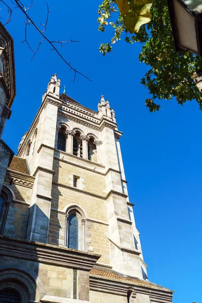 Catedral de San Pedro, iglesia adoptiva de Juan Calvino, Ge — Foto de Stock