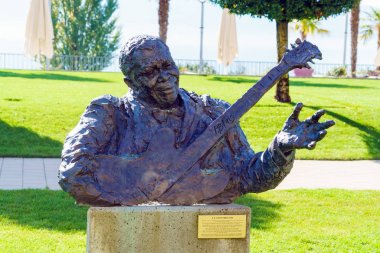 Montreux, İsviçre - 18 Ekim 2017: Anıt B.B.King