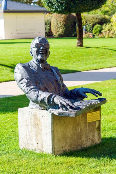 Montreux, Zwitserland - 18 oktober 2017: Monument van Ray Charle Stockafbeelding