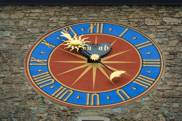 Tower of Rathaus with wall clock, Lucerne, Switzerland — Stock Photo, Image