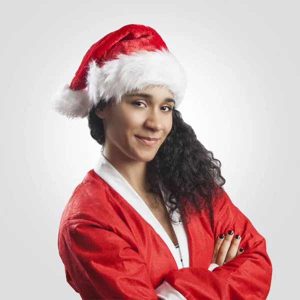 Woman with Santa Claus costume — Stock Photo, Image