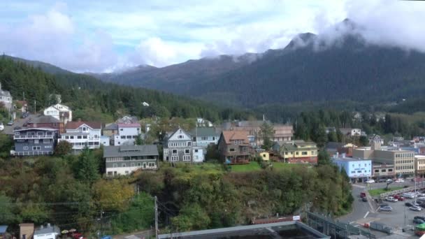 High Angle Establishing Shot of Ketchikan Alaska — Stock Video