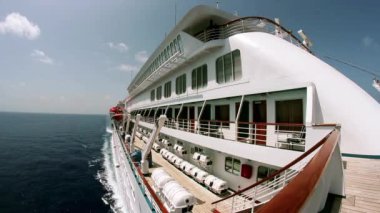 Açık Cruise Gemi güvertesinden görülen okyanus manzarası