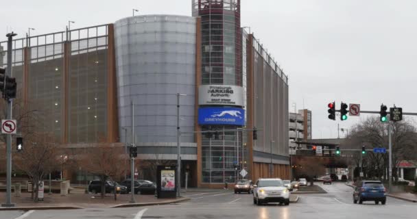 Založení zastřelených Greyhound Bus Terminal v Pittsburghu — Stock video