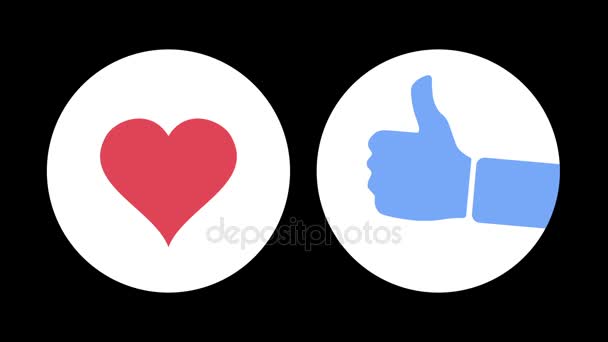 Liefde en als sociale Media Emoticon animaties — Stockvideo