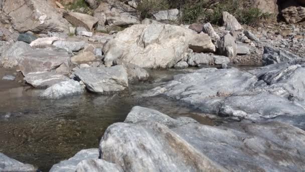 Giorno Stabilire Colpo di Flusso in Rocky Arizona Deserto — Video Stock