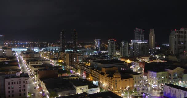 High Angle Timelapse view San Diego Night to Morning — стоковое видео