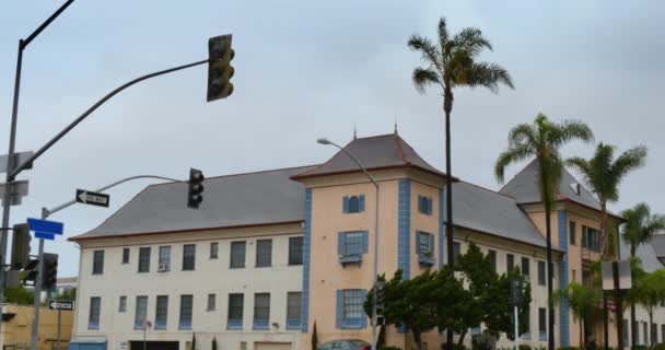 Atterraggio aereo all'aeroporto di San Diego visto da Balboa Park Area — Video Stock