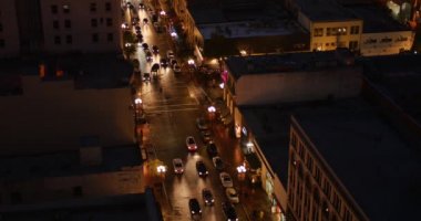 Hava Timelapse görünümünü trafik San Diego Gaslamp Quarter