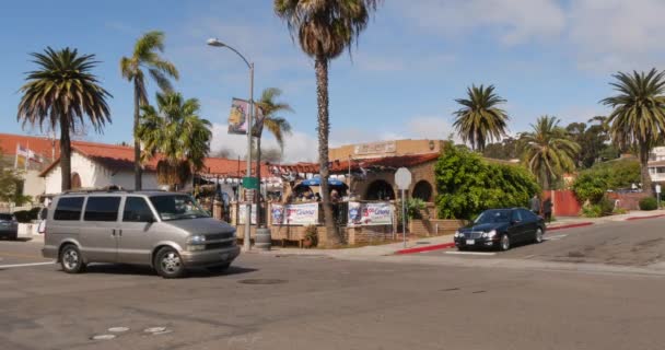 Tageseinspielung eines typisch mexikanischen Restaurants in der Altstadt von San Diego — Stockvideo