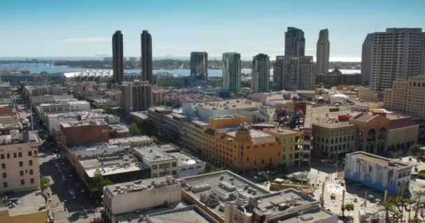 High Angle Aerial View of San Diego Skyline — Stock Video