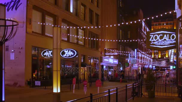 Cleveland Circa Março 2017 Uma Noite Estabelecendo Tiro Dos Restaurantes — Vídeo de Stock