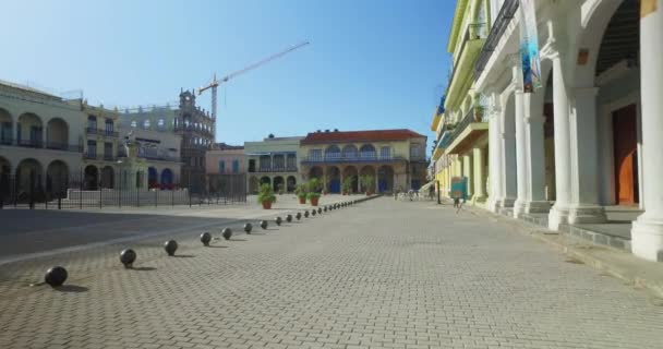 Walking POV in Old Town Square of Havana Cuba — Stock Video