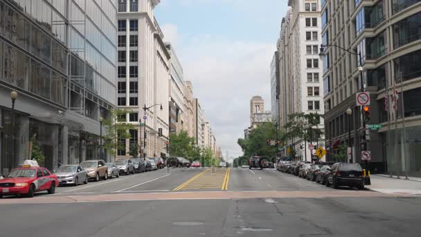 Dia Exterior Estabelecimento Tiro de Downtown Washington DC — Vídeo de Stock