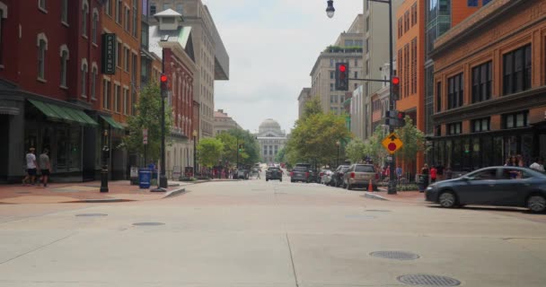 Dag exteriör upprätta skott av Downtown Washington Dc — Stockvideo