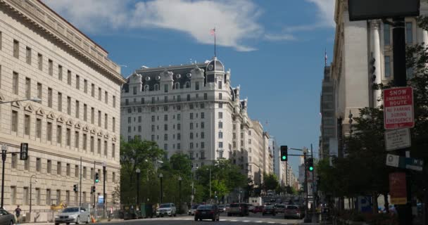 Dag sommar upprätta skott av Downtown Washington Dc — Stockvideo