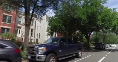 Capitol Hill'de tipik konut evlerin arka profil görünümü